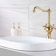 Hesaplı Çarşım Pirinç Gold Rustik Çanak Lavabo Bataryası