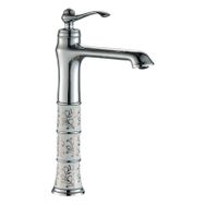 Hesaplı Çarşım Seramik İşlemeli Çanak Krom Lavabo Bataryası