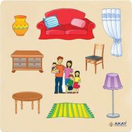 Hi-Q Toys Ev Eşyaları Ahşap Tutmalı Puzzle
