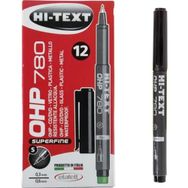 Hi-Text 780 S Siyah 12 Adet Asetat Kalemi