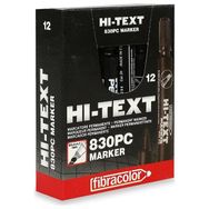 Hi-Text 830PC Siyah 12 Adet Kesik Uç Permanent Marker Koli Kalemi