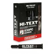 Hi-Text 830PCS Kesik Uç Siyah 12'li Paket Marker Kalem