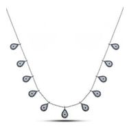 HİLALSHOP 925 Ayar Gümüş Damla Nazarlı Şans Kadın Gümüş Kolye