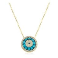 HİLALSHOP 925 Ayar Gümüş Gold Camgöz Nazar Kadın Gümüş Kolye