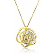 HİLALSHOP ​925 Ayar Gümüş Gold Gül Kadın Gümüş Kolye