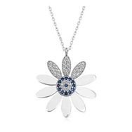 HİLALSHOP 925 Ayar Gümüş Nazarlı Papatya Kadın Gümüş Kolye