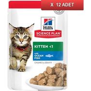 Hill's Chunks İn Gravy Kitten Okyanus Balıklı Yavru 12x85 gr Kedi Konserve Maması