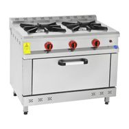 Himaksan Endüstriyel 100x60 cm 2+1 Lpg Tüplü 2'li Kuzine Ocak