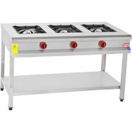 Himaksan Endüstriyel 130x50 cm Lpg Tüplü Taban Raflı 3 Gözlü Ocak