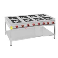 Himaksan Endüstriyel 200x100 cm Lpg Tüplü Taban Raflı 8 Gözlü Ocak