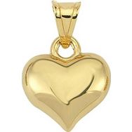 Himarry 925 Ayar Gümüş 3 Boyutlu Gold Kalp Kadın Kolye Ucu