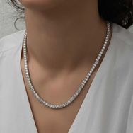Himarry 925 Ayar Gümüş 5 mm Beyaz Taşlı Su Yolu Kadın Kolye