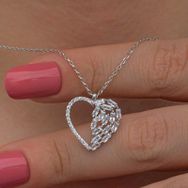 Himarry 925 Ayar Gumus Baget Tasli Kalp Kadın Kolye