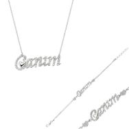 Himarry 925 Ayar Gümüş Canım Yazılı Kalp Set
