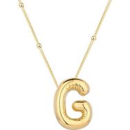 Himarry 925 Ayar Gümüş Gold Balon G Harfi Kadın Kolye