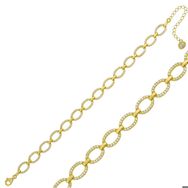 Himarry 925 Ayar Gümüş Gold Oval Taşlı Bileklik