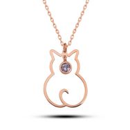 Himarry 925 Ayar Gumus Haziran Ayi Dogum Taşı Kedi Kadın Kolye