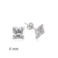 Himarry 925 Ayar Gümüş Kare Tek Taş Zirkon Küpe - 6 mm.