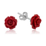 Himarry ​925 Ayar Gümüş Kırmızı Gül Küpe