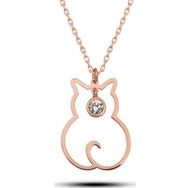 Himarry 925 Ayar Gumus Nisan Ayi Dogum Taşı Kedi Kadın Kolye