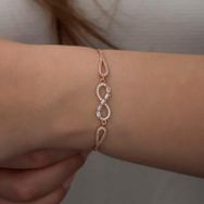 Himarry 925 Ayar Gümüş Rose Baget Taşlı Sonsuzluk Bileklik