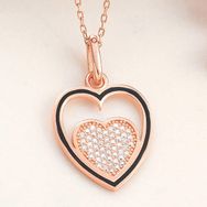 Himarry 925 Ayar Gümüş Rose Kalp Kadın Kolye