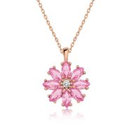 Himarry 925 Ayar Gümüş Rose Pembe Çiçek Kadın Gümüş Kolye
