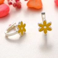 Himarry ​925 Ayar Gümüş Sarı Çiçek Desen Çocuk Küpesi