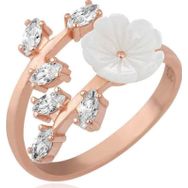 Himarry 925 Ayar Rose Bahar Çiçeği Gümüş Yüzük