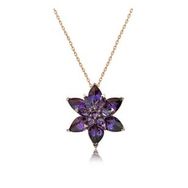Himarry 925 Ayar Rose Mor Lotus Çiçeği Gümüş Kolye