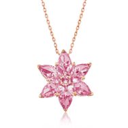 Himarry 925 Ayar Rose Pembe Lotus Çiçeği Gümüş Kolye