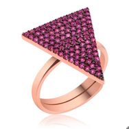 Himarry 925 Ayar Rose Pembe ÜçgenGümüş Yüzük