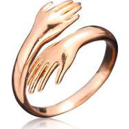 Himarry 925 Ayar Rose Sarılan Eller Gümüş Yüzük