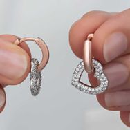 Himarry Gümüş Rose Kalp Sallantılı Kadın Küpe