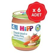Hipp 125 gr 6'lı Organik Sebzeli ve Tavuklu Kremalı Pirinç Kavanoz Maması