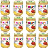 Hipp Organik 12x190 gr Elma ve Muz Püreli Kavanoz Maması