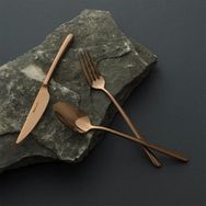 Hisar Bahama Titanyum Bronz 18 Parça Çelik 6 Kişilik Çatal Kaşık Bıçak Seti