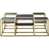 Hitit Dekorasyon Waleska Gold Metal Cam Orta Sehpa