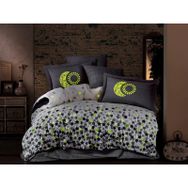 Hobby Çift Kişilik Poplin Satars Gri Glow Parlayan Nevresim Takımı