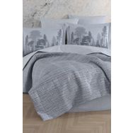 Hobby Tully Gri Poplin Kapitone Çift Kişilik Nevresim Takımı