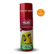 Hobi 200 ml 12 Adet Kafes Kuşları İçin Deri ve Tüy Bakım Spreyi