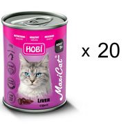 Hobi Maxicat Ciğerli 20x400 gr Kedi Konserve Mama