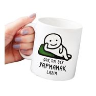 Hobi Shop çok Da Şey Yapmamak Lazım' Baskılı Komik Kupa Bardak