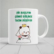 Hobi Shop Dik Başlıyım Çünkü Eğilince Tacım Düşüyor Baskılı Beyaz Kupa Bardak