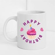 Hobi Shop Doğum Günü Temalı Baskılı Beyaz Kupa Bardak