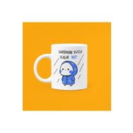 Hobi Shop Garibanın Yüzü Gülür Mü Baskılı Mood Mavi Seramik Beyaz Kupa Bardak