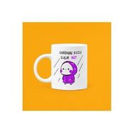 Hobi Shop Garibanın Yüzü Gülür Mü Baskılı Mood Mor Seramik Beyaz Kupa Bardak