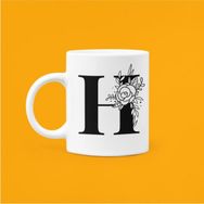 Hobi Shop H Harfi Baskılı Beyaz Kupa Bardak