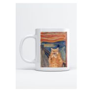 Hobi Shop Kedi Çığlık Tablo Baskılı Porselen Kupa Bardak