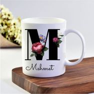 Hobi Shop Mehmet İsimli M Baş Harf Beyaz Kupa Bardak